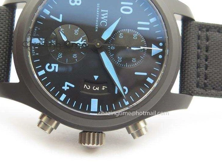 MIROTIME 0505 Pilot Chrono IW388003 Real Ceramic V6F 1:1 Best Edition On Black Nylon Strap A StreetReady 7284